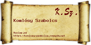 Komlósy Szabolcs névjegykártya