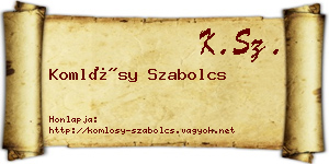 Komlósy Szabolcs névjegykártya