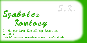 szabolcs komlosy business card